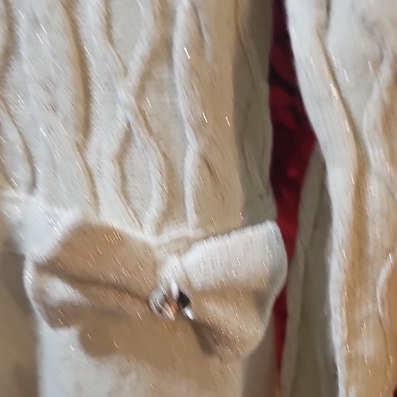 Catherine Malandrino NWT Cream Cable Knit Dress with Bow Accents Size 5/6 - Picture 6 of 10